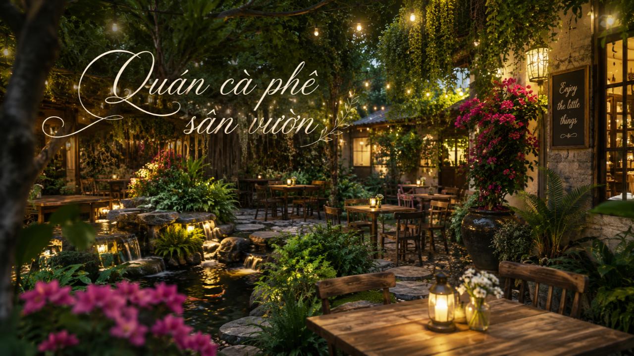 Những Quán Cà Phê Sân Vườn Đẹp Khiến Bạn Chỉ Muốn Ngồi Cả Ngày